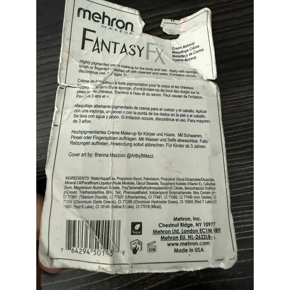 Vintage Mehron Fantasy FX Dark Brown Cream Makeup